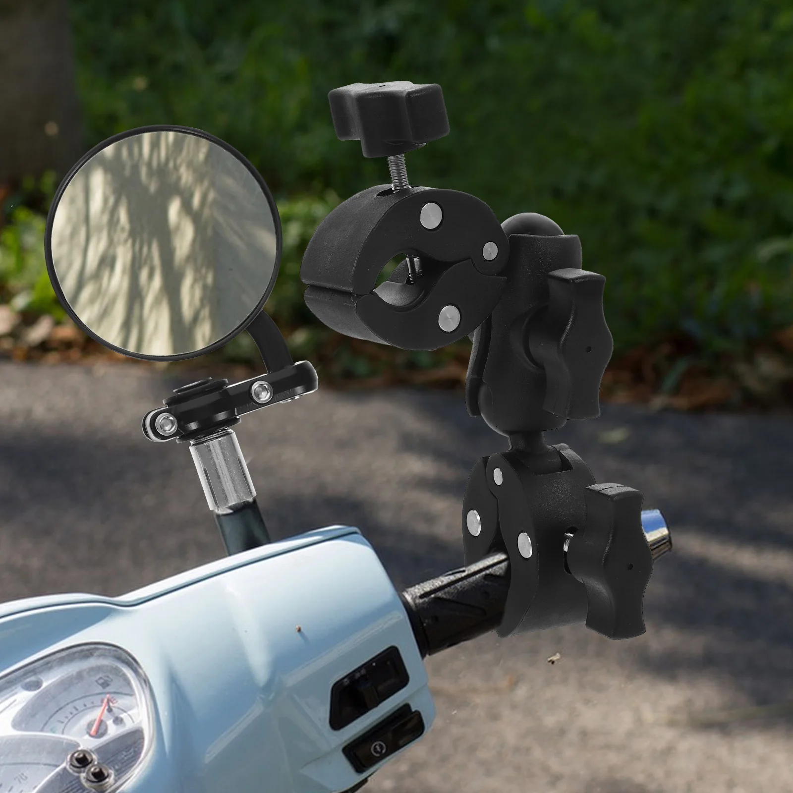 

Car Phone Holder 25mm Ball Head Motorcycle Camera Clamp Dual Clamp Design Compact Lightweight GPS Navigation Accessories