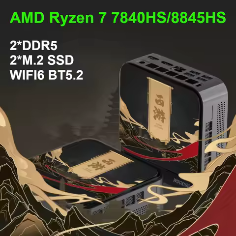 SZBOX T1 AMD Ryzen 7 7840HS/8845HS Mini PC Window 11 Pro 2*DDR5 2*M.2 SSD USB4 WiFi6 BT5.2 Destop Mini PC Gamer Computer