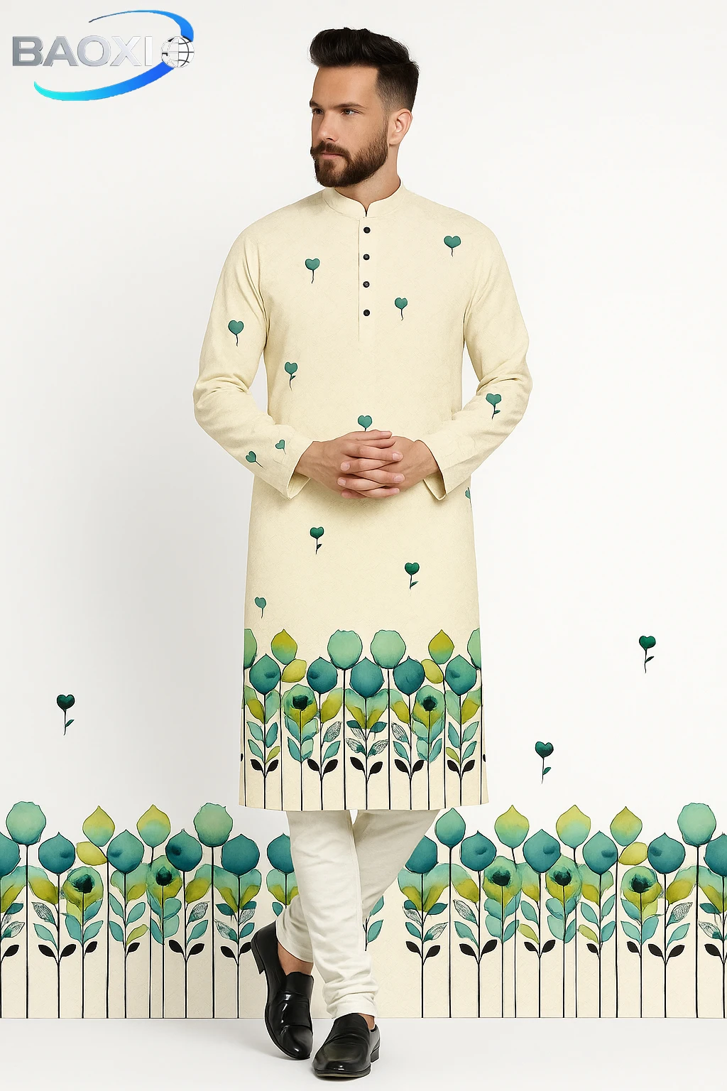 Men's printed kurta vardha with various patterns will be fashionable, comfortable, and fitted.