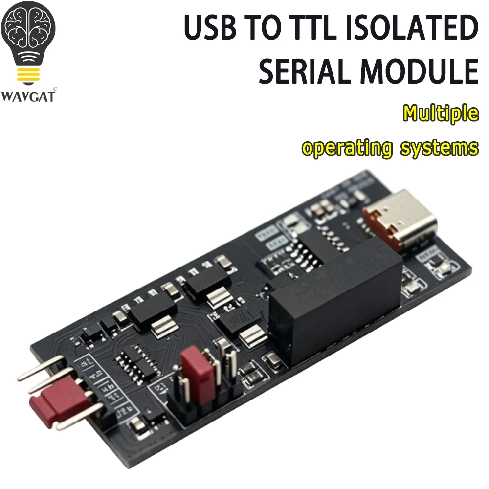 WAVGAT 1.8V/2.5V/3.3V/5V CH343G Isolated USB To TTL Serial Module Type-C Interface 1500VDC Isolation Voltage 4 Level Logic
