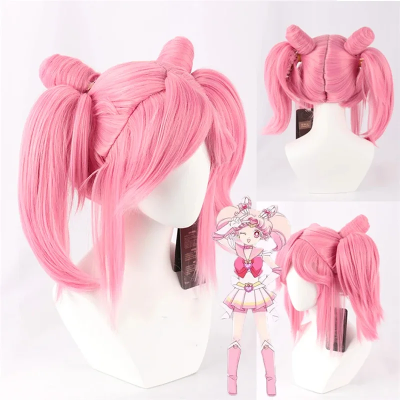 

Anime Sailor Cosplay Moon Chibi Usa Cos Whole Wig High Temperature Silk Cosplay Wig Halloween Cosplay Costumes wig props