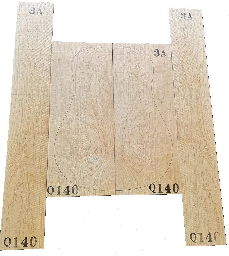 Folk 3a class wooden guitar North n sparrow eye maple back plate wool, guitar making materials DIY materials