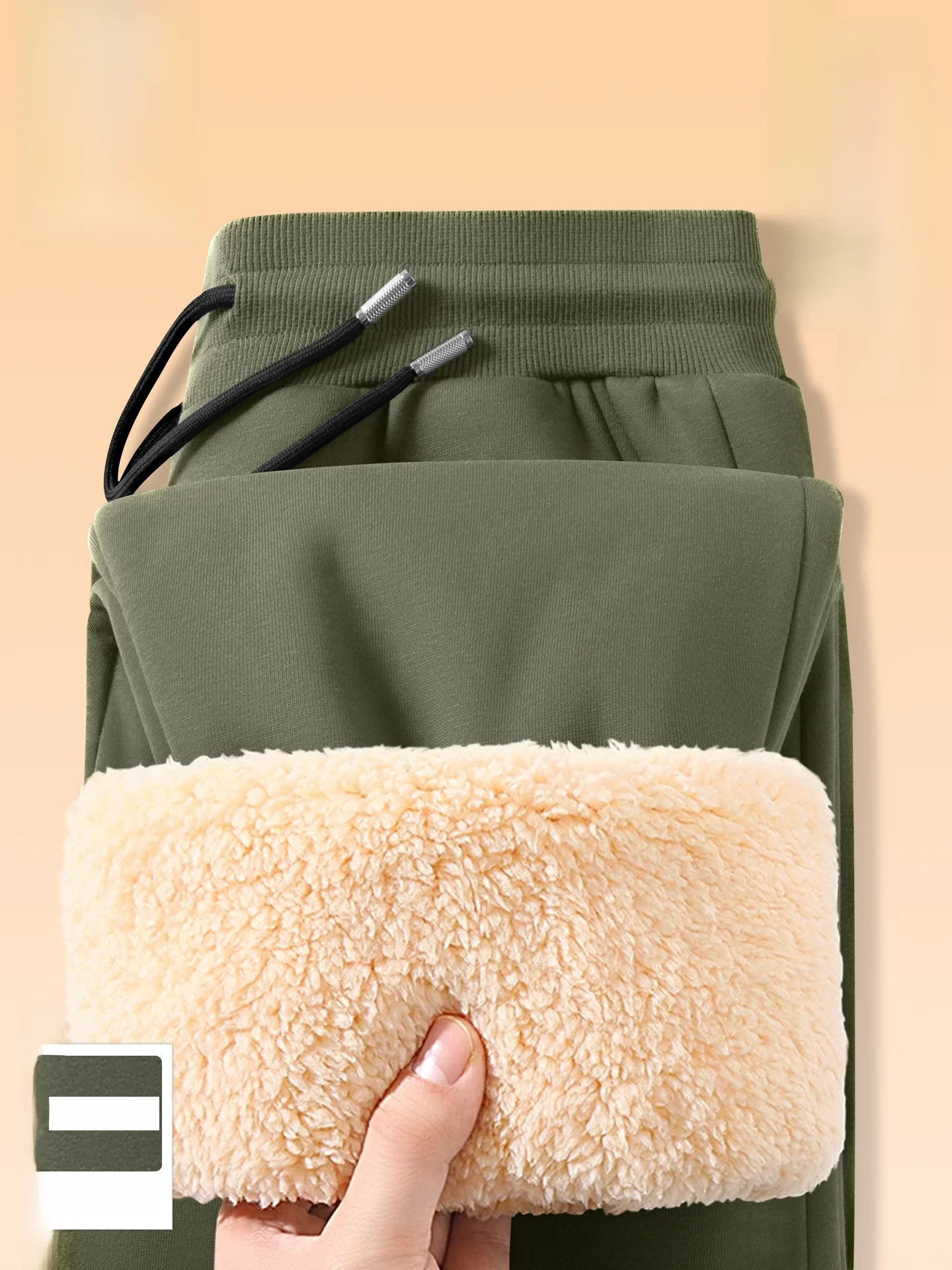 

Мужские повседневные брюки Thiened Fce, зимние винтажные утепленные брюки с манжетами, теплые, удобные, свободного кроя