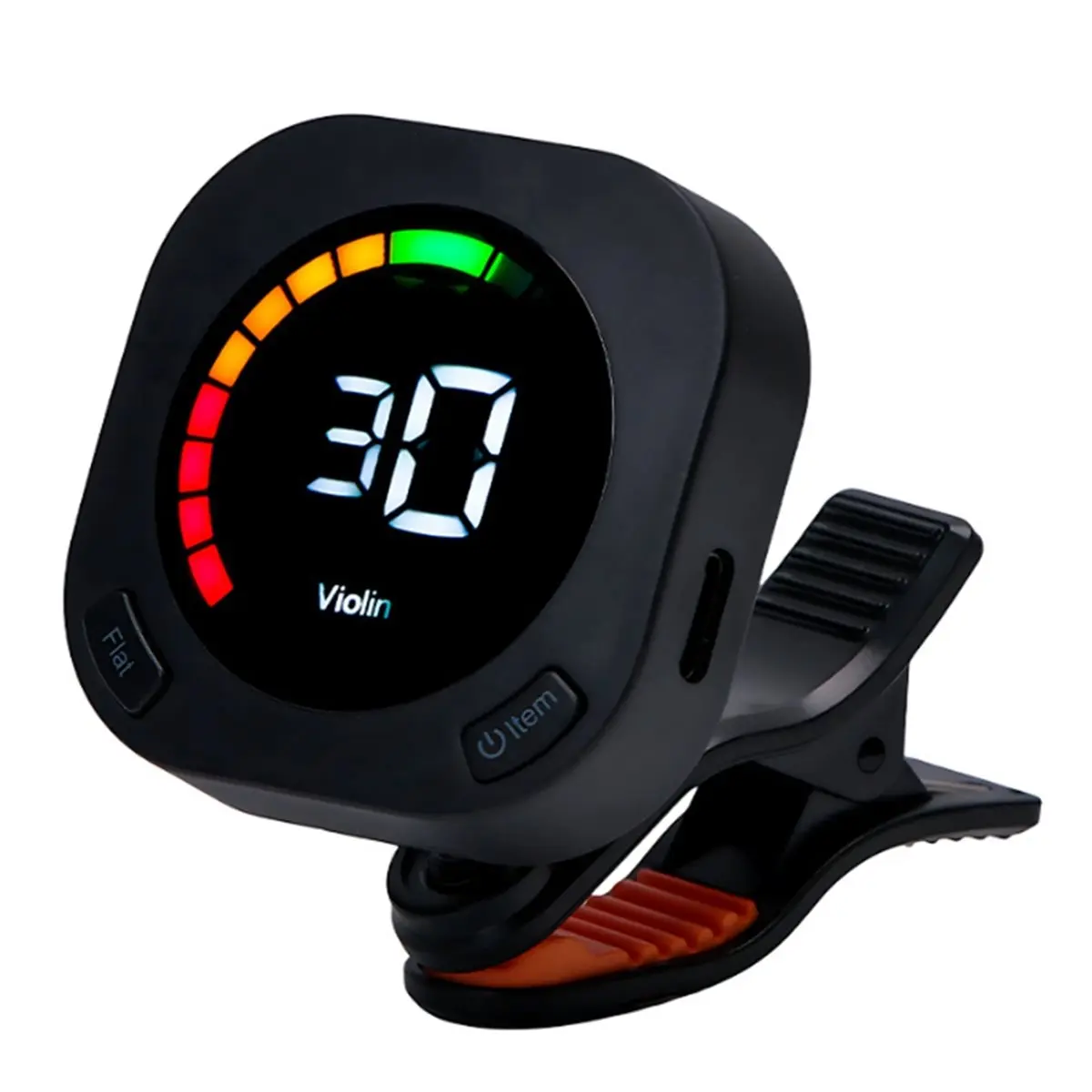 【AA85】 Guitar Tuner Clip on Portable with Rotating Clip Color Screen Rechargeable Universal Stringed Instrument Accessorie