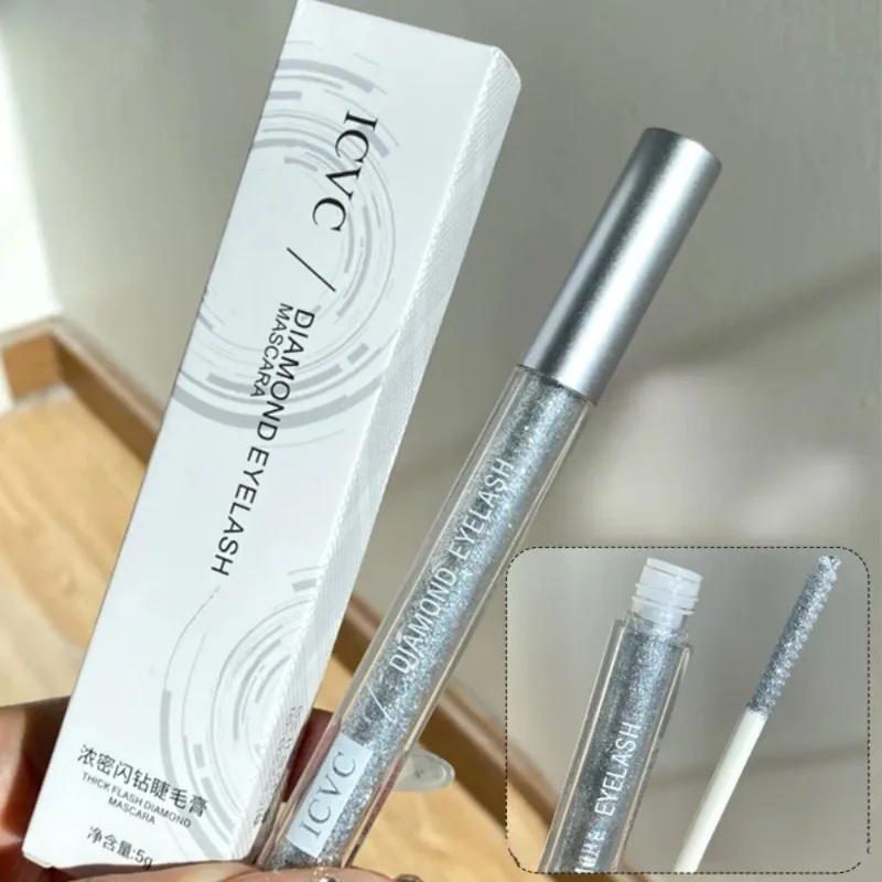 Mascara diamant scintillant, paillettes, cils, longue durée, recourbé, épais et brillant, surligneur, fard à paupières liquide, maquillage