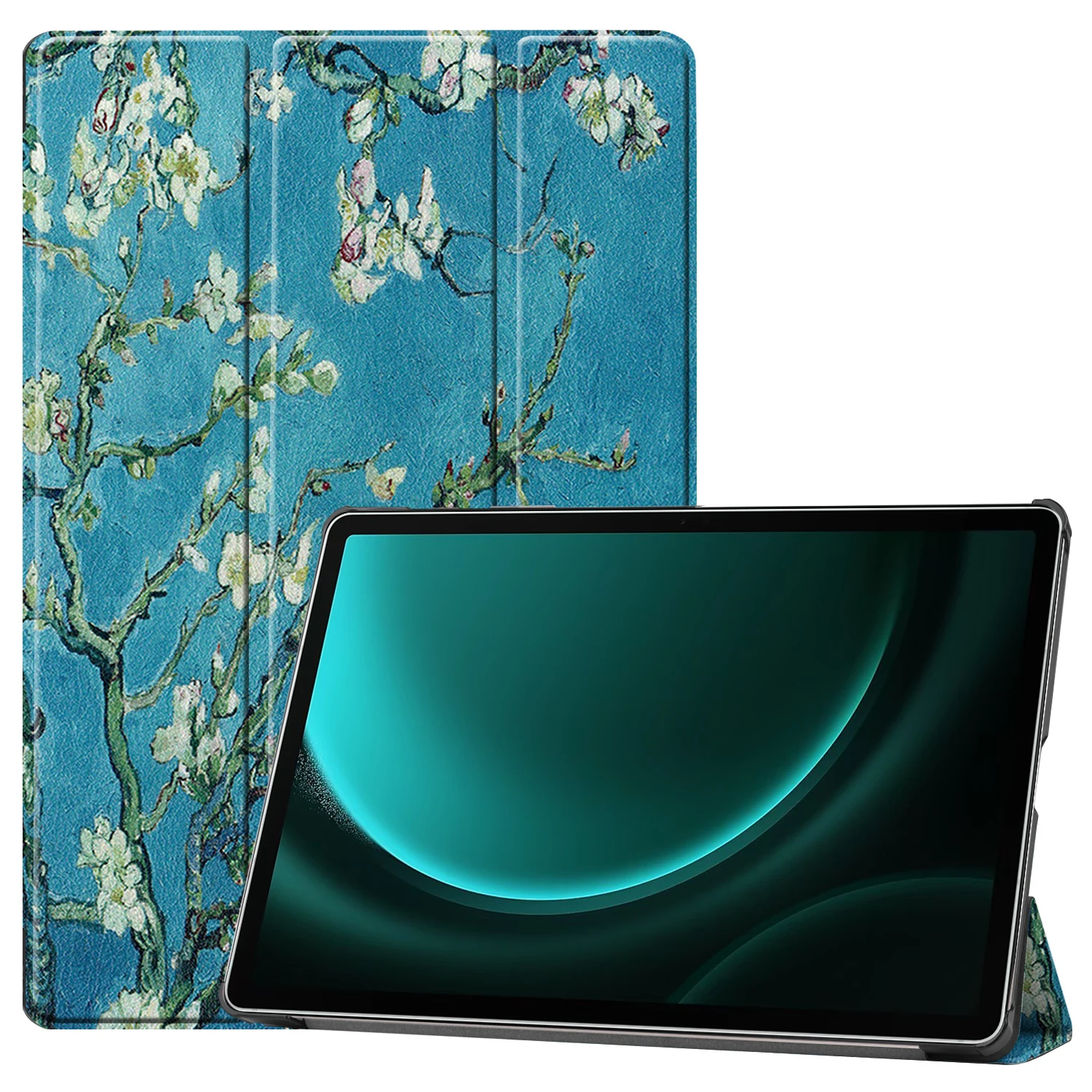 

Tri-fold Stand Case Universal For Galaxy Tab S10 S9 FE Plus 12.4" SM-X820 826 X810 816 X610 X616 Luxury PU Leather Painted Cover