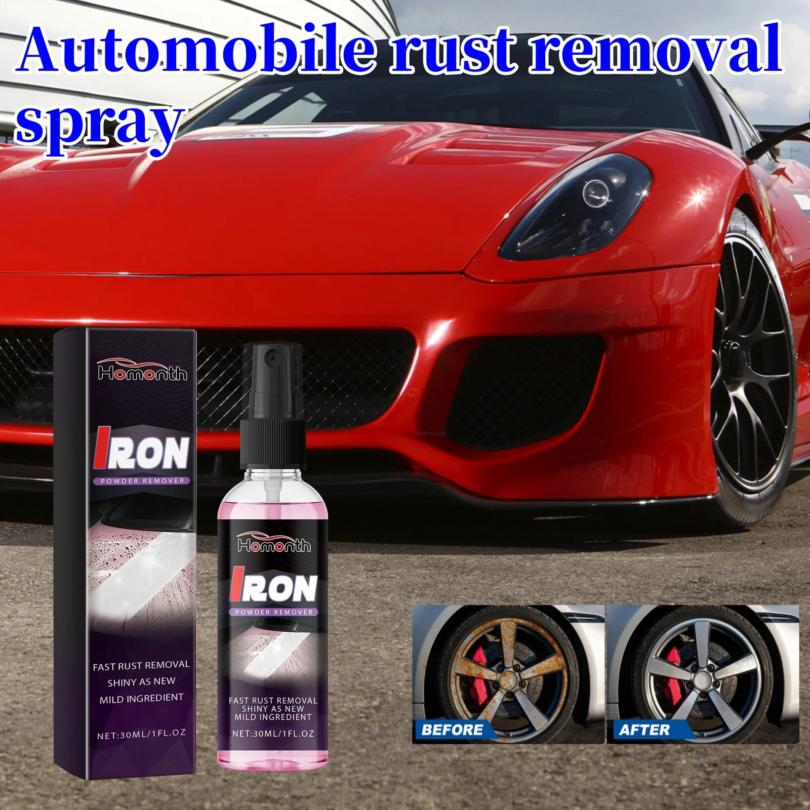 Multi Purpose Rust Remover Spray 30ml Rust Out Instant Remover Spray Multi-purpose Rust Remover Rust Dissolver Car Detailing