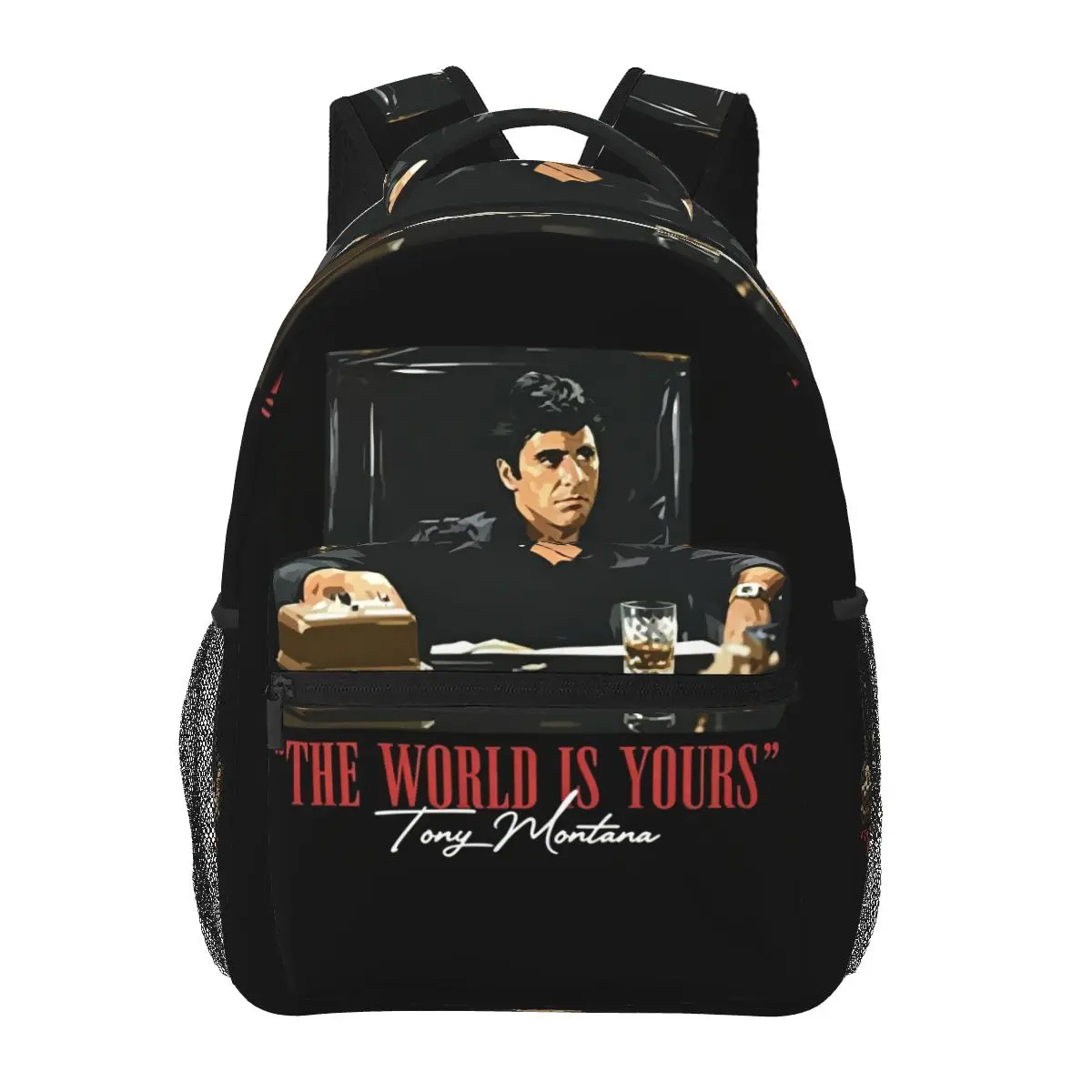 Movie Scarface The World Is Yours Tony Montana Pacino Student Backpack School Bag Daypack for Men Women Bookbag Shoulder Bags
