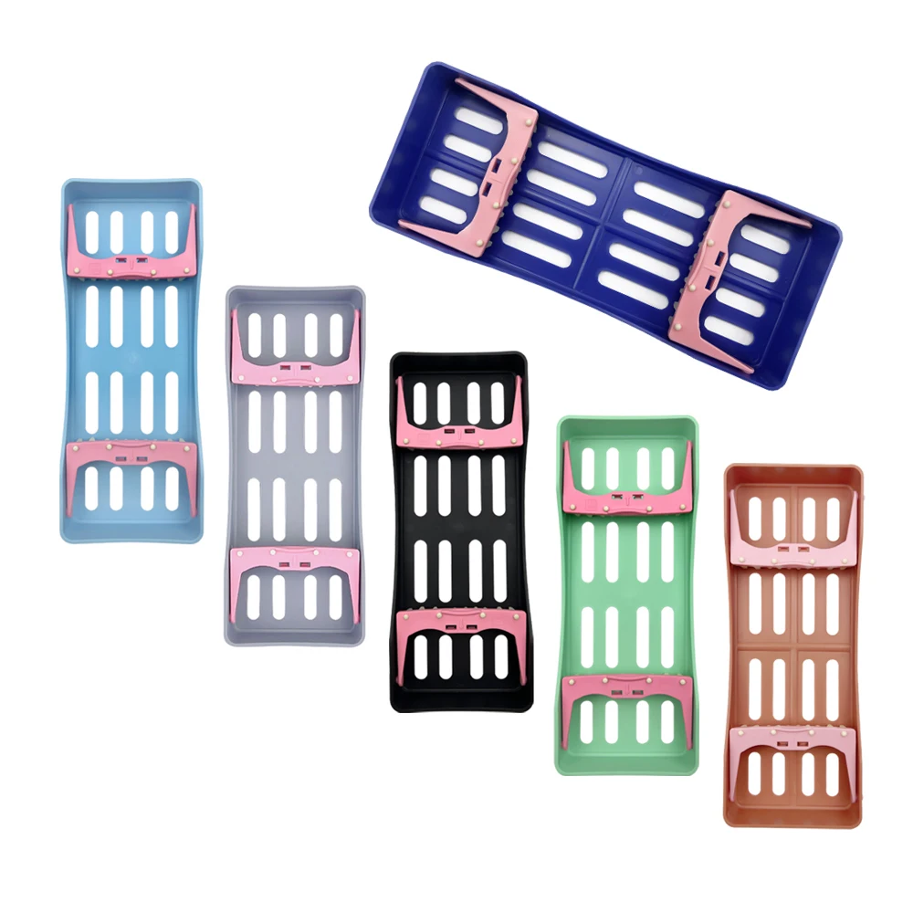 Przyrządy dentystyczne pojemnik sterylizacyjny 5 gniazd do sterylizacji w autoklawie na kasetę do dezynfekcji tacka produktów stomatologicznych