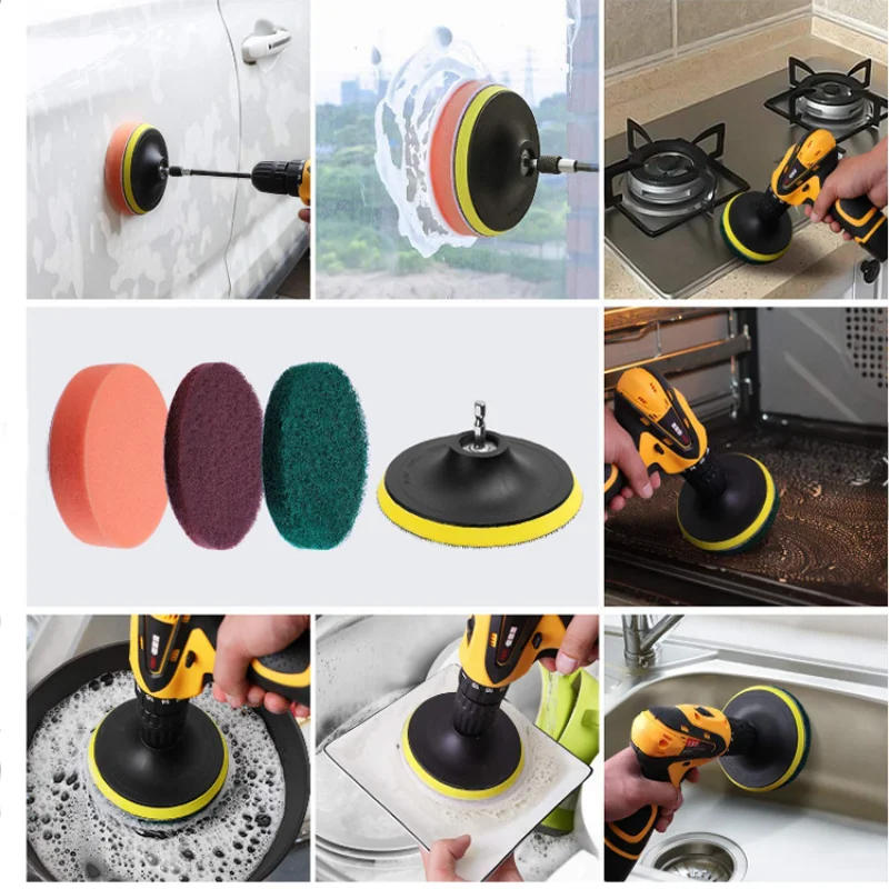 Universele Drillbrush Scrub Pads 37Pcs Power Scrubber Schoonmaak Keuken Kit Purpose Cleaner Schrobben Boor Voor Zwembad Boot Thuis
