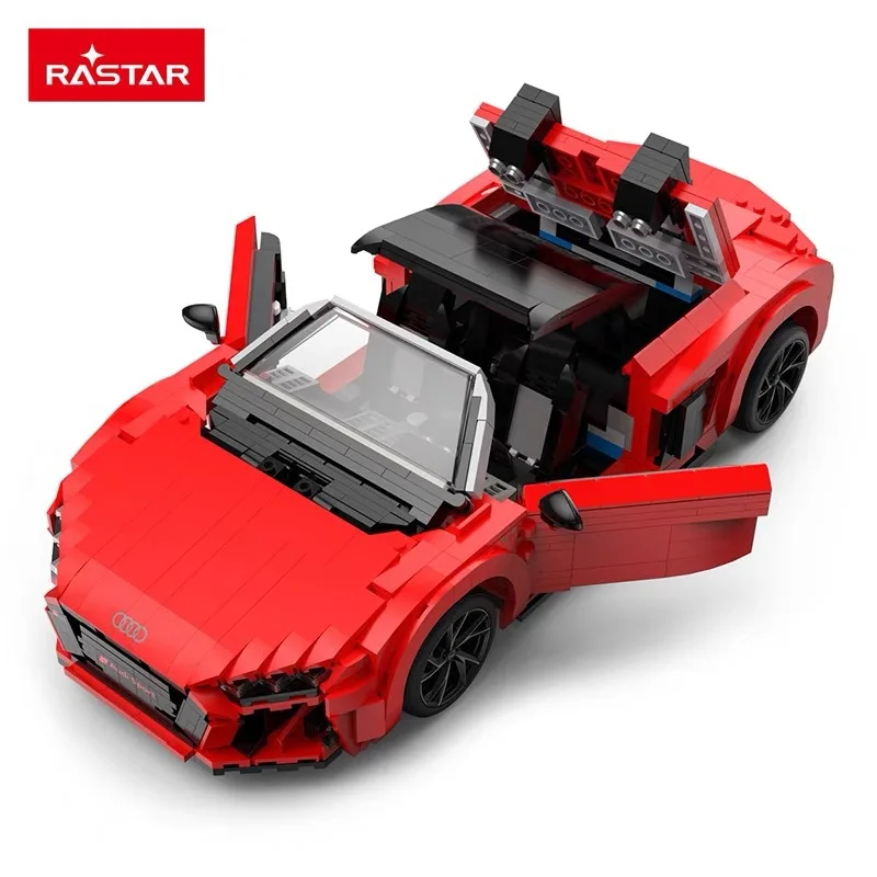 1:14 Audied R8 Sports Car MOC RED Supercar Model Building Blocks DIY Racing Vehicle Bricks Toys For Kids Gifts