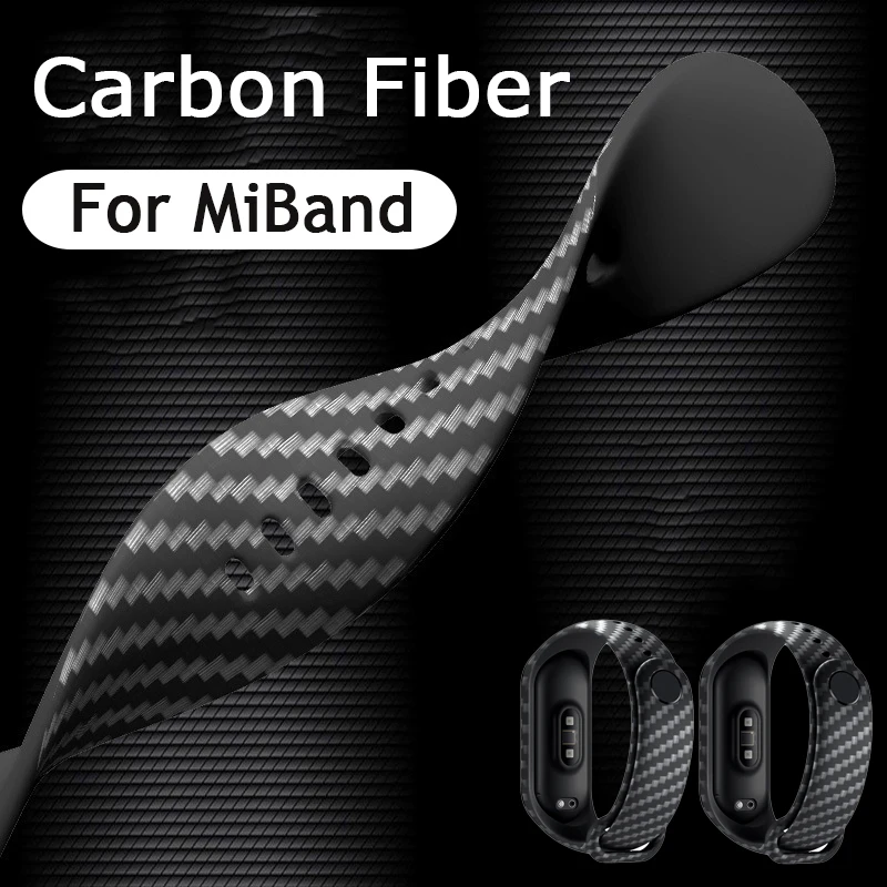 Für Mi Band 7 6 5 4 3 Silikon Carbon Fiber Strap Für Xiaomi Band Gürtel Sport Smart Armband Ring raplacement Mi7 Blumenarmband-weinlese