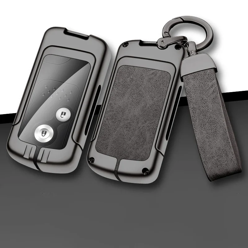 

Zinc Alloy Leather Car Key Case Cover for Honda Accord 8th Civic 9th Odyssey CRV Key Bag Auto Protection Interior Accessories