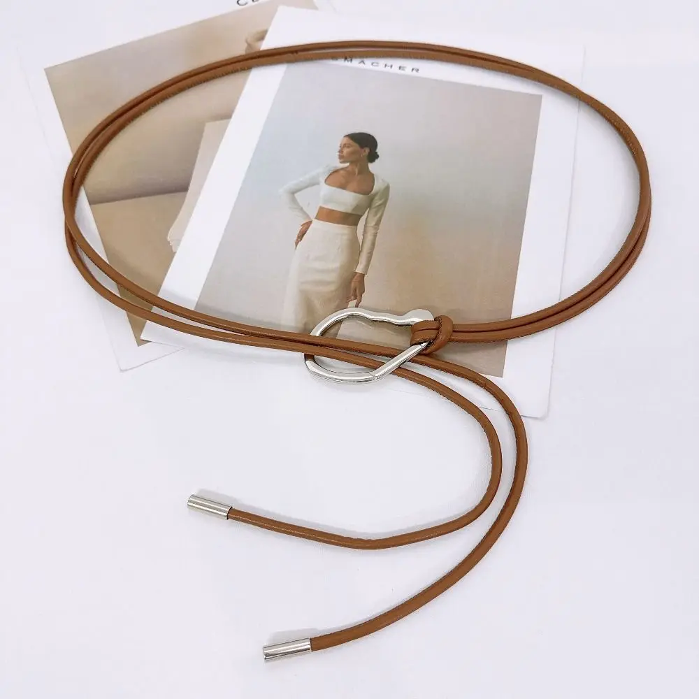 أنيق التخسيس الجلود حبل الخصر سلسلة تنوعا متعددة الاستخدام التنانير غطاء الخصر بسيط أنيق الخصر مقصوص حزام الطرف #3