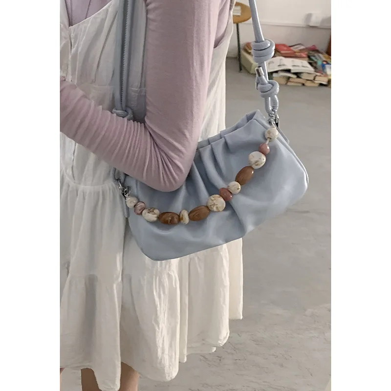 

Ins Pleated Underarm Bag for Women 2025 New Spring/summer Fashion Handbag Versatile Crossbody Bags