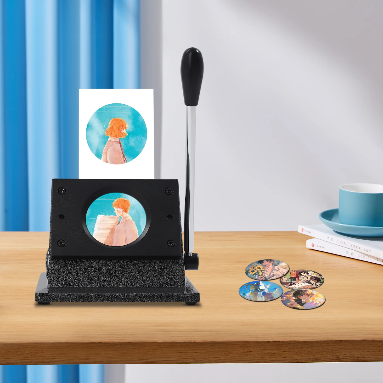 

2.28 Inches/ 58 Mm Graphic Circle Cutter,Round Paper Cutter,Graphic Punch Die Cutter Badge Button Maker for Cutting Round Hole