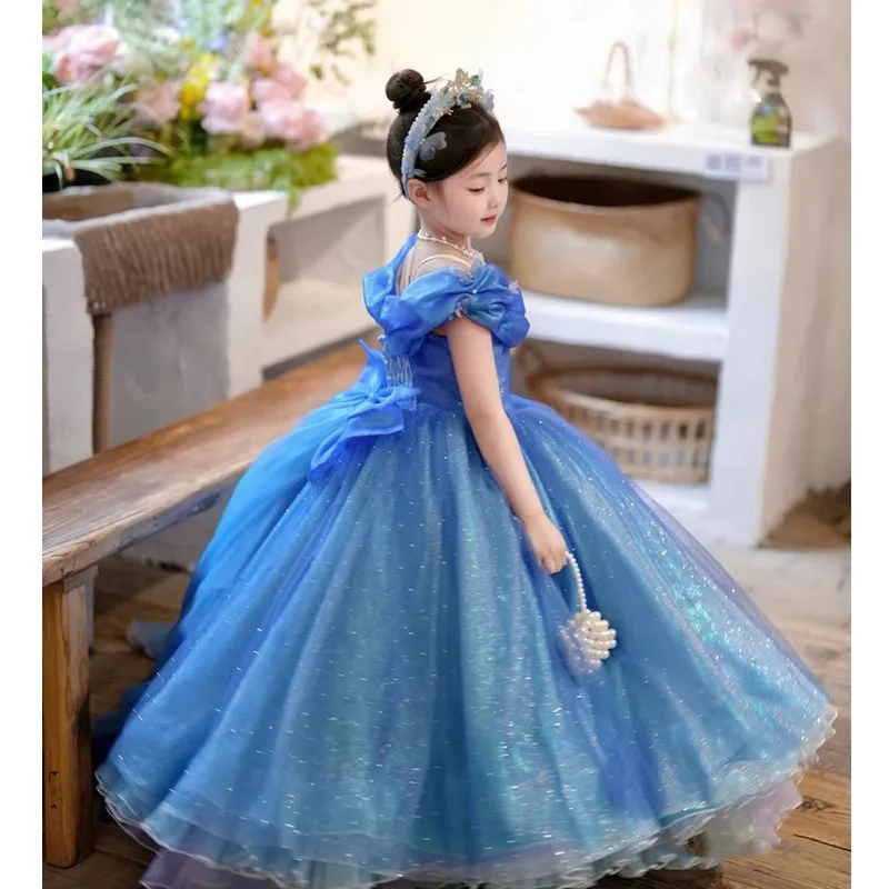 

Girls Princess Dress Summer New Children's Day Host Piano Performance Dress Fairy Birthday Dress