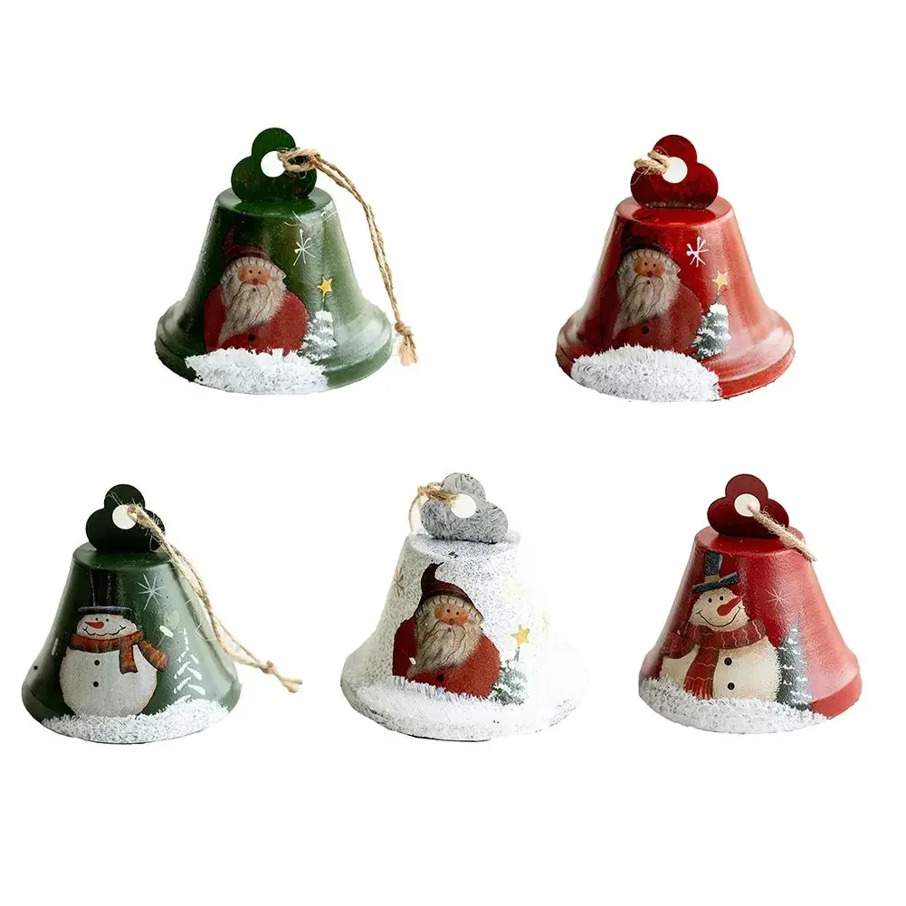 Campane di natale ciondolo in ferro ornamenti dipinti in ferro Vintage decorazione della casa decorazione dell\'albero di natale Jingle in metallo