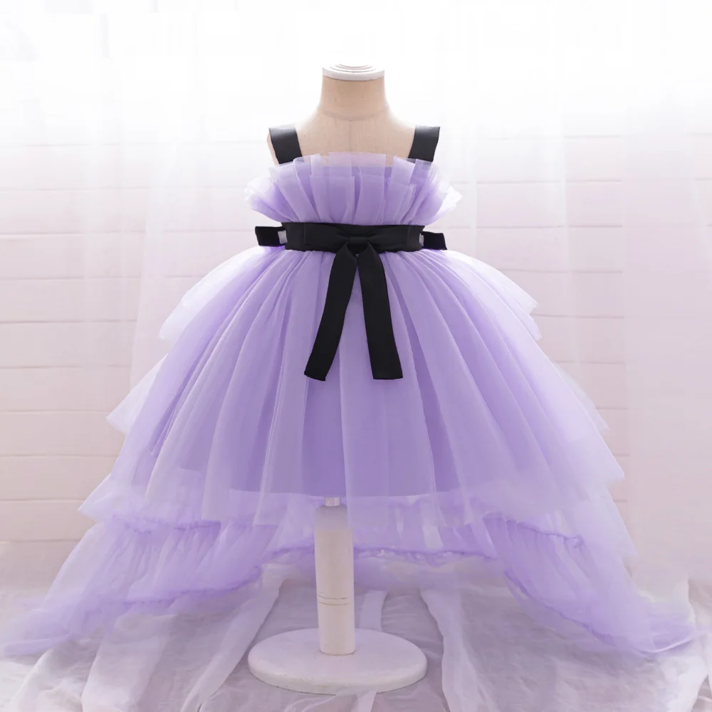 Girls Trailing Dresses Toddler Girl Formal Party Dress Baby Fashion Carnival Pageant Princess Gown Kids Summer Tulle New Costume