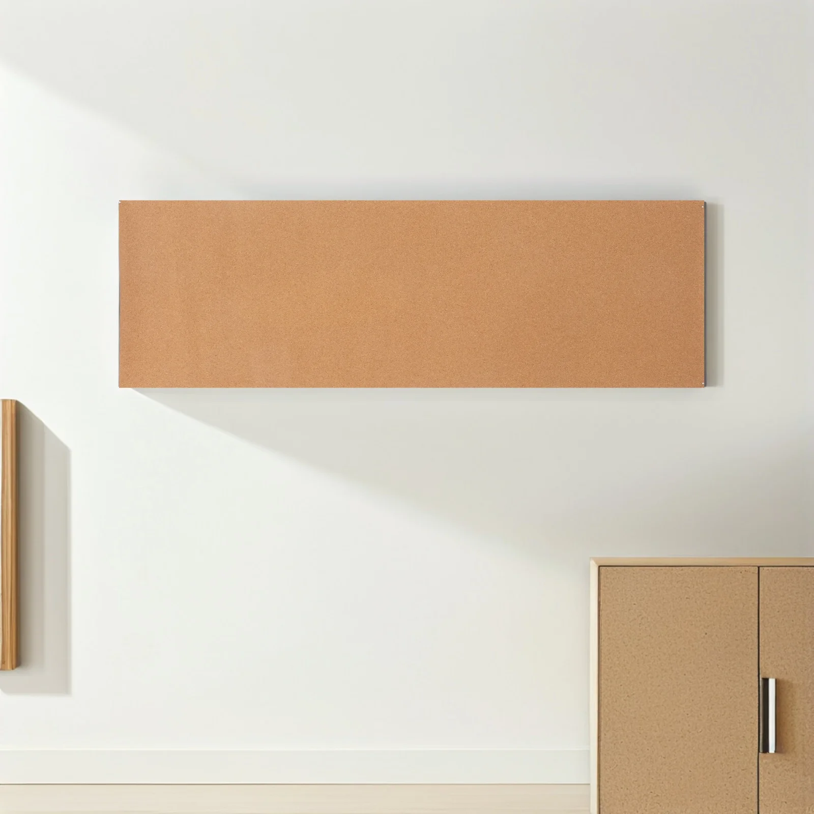 

Peel and Stick Cork Board Roll 1200x400x1mm Self Adhesive Cork Sheets for Wall Mounted Notice Board Home Office Decoration