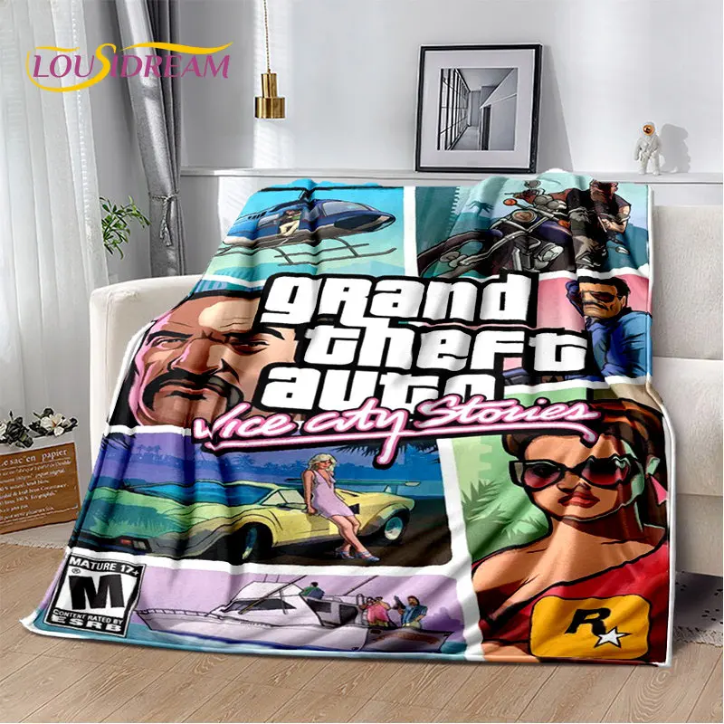 Grand Theft Auto GTA Game Gamer Soft Plush Blanket,Flannel Blanket Throw Blanket for Living Room Bedroom Bed Sofa Picnic Cover