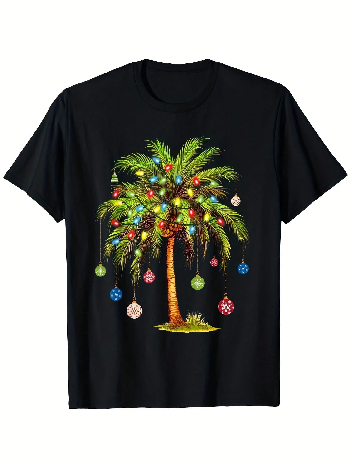 

Christmas T Shirt Gift Suitable For Men Women Family And Friends Black Casual Short-Sleeve Crew Neck T-Shirt For Daily Life