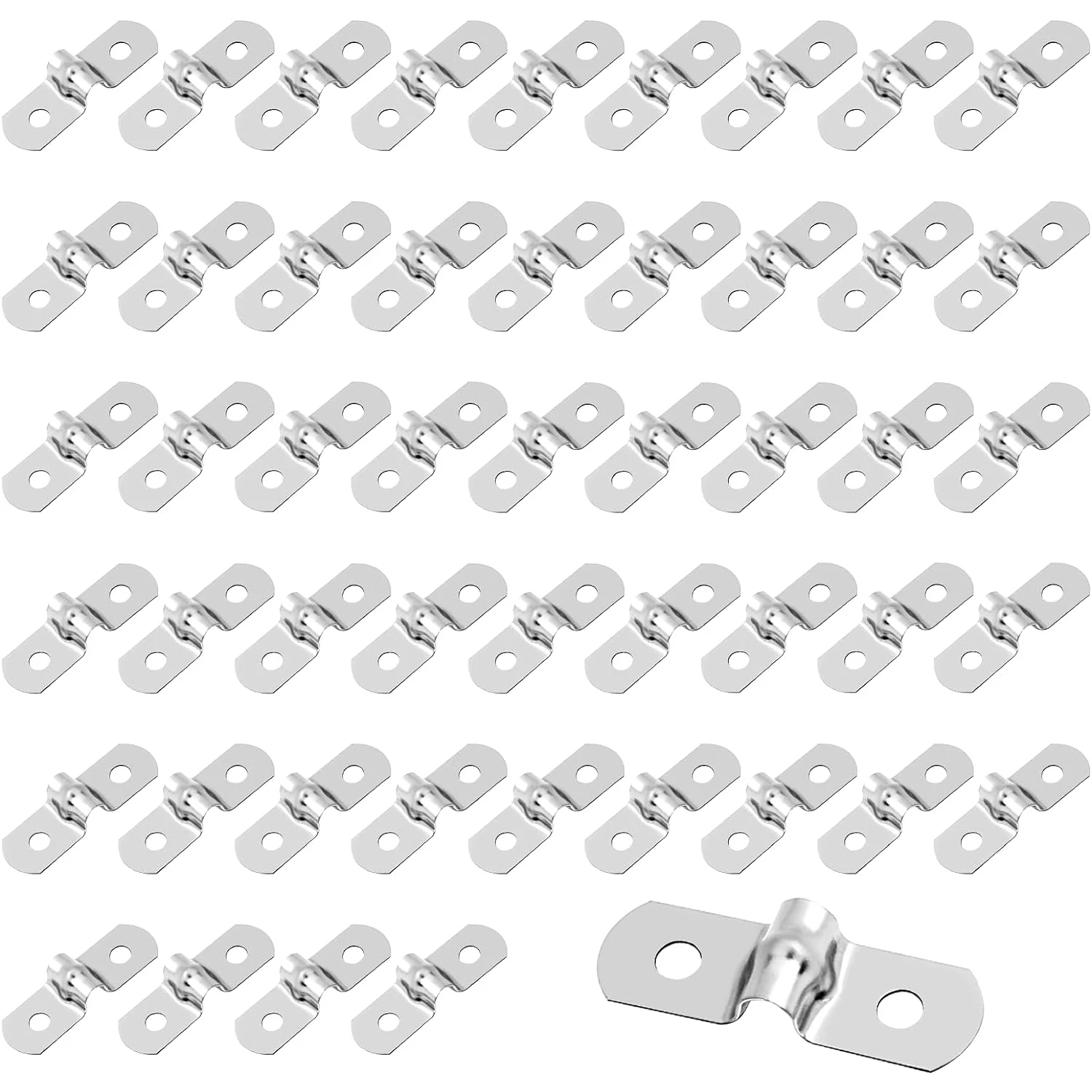 10-50Pcs M5 Wire Shelf Clips Stainless Steel Rigid Tube Strap Two Hole Strap U Bracket Tube Strap Clamp for Fixing Pipe