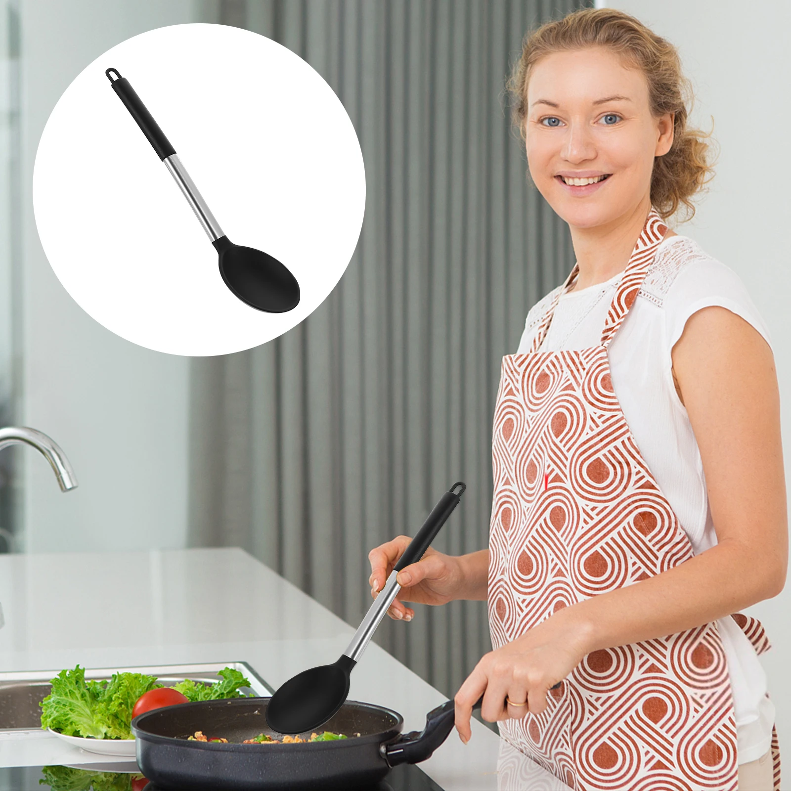 

Silicone Cooking Spoon Kitchen Ladles Utensil Adjustable Utensils Serving Multifunction Silica Gel