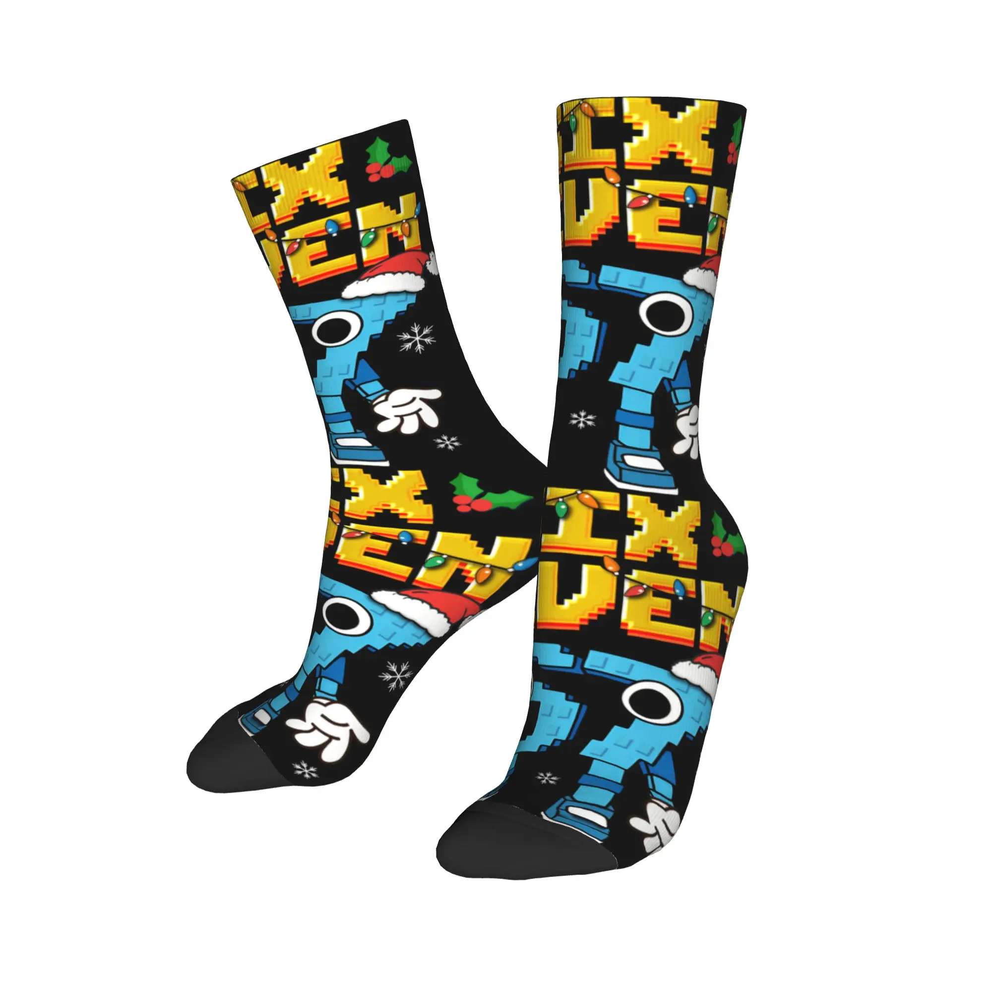 Lustige Six Seven 67 Meme 6 7 Weihnachten Santa Hand Jungen Socken Gothic Strümpfe Winter Anti Slip Männer Socken Warme Weiche Sportsocken