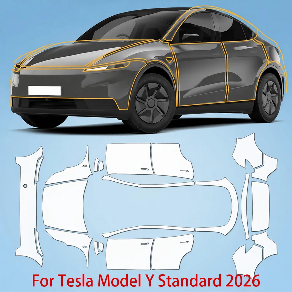 

Car TPU Paint Protection Film Pre-cut PPF Clear Bra For Tesla Model Y Standard 2026 Anti-Scratch Resistant Kit Repairable Cover