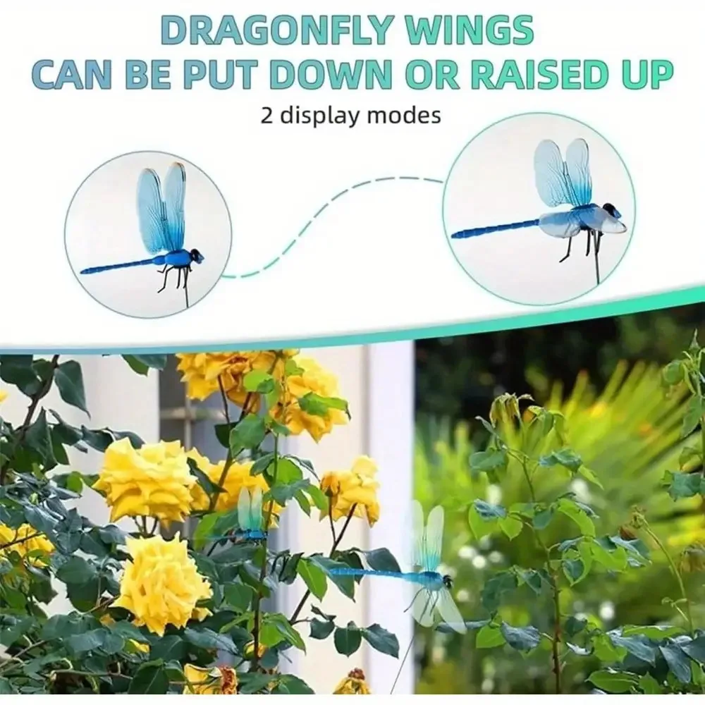 20 Pack Vintage Dragonfly Garden Clips - 3D Artificial Dragonfly Hat Clips for Insect Repellent, Plastic Outdoor Decorations, Wedding & Garden Party Accessories (20 Colors), Garden Decor, Wedding Ornaments, Classic Design, Sturdy Construction