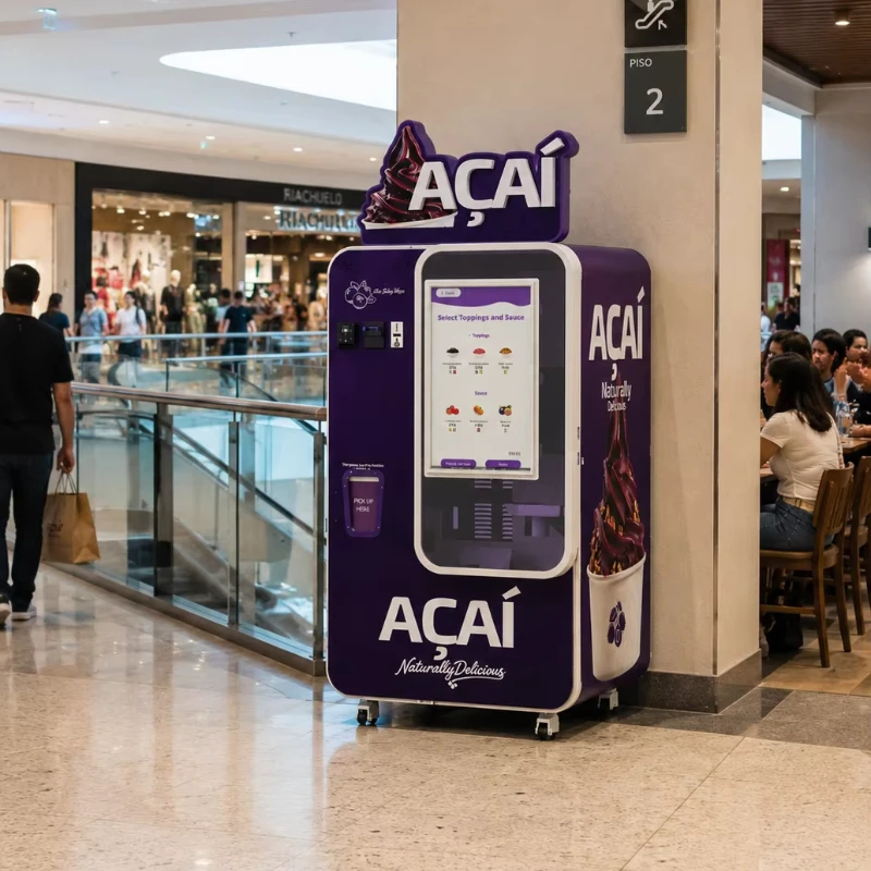 Premium Ice Cream Vending Machine Coin Operated High Capacity Self Service Digital Display for Mall Food Court 220V