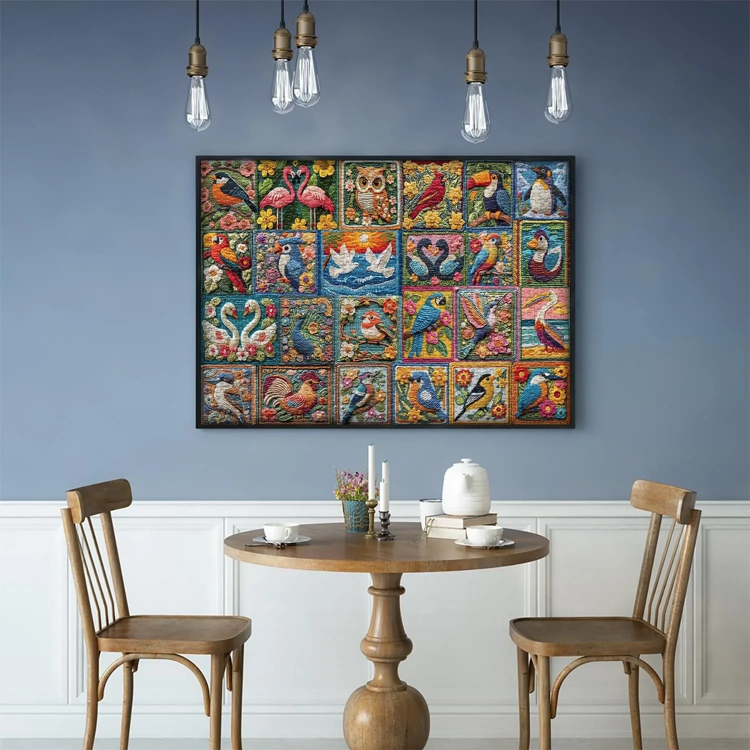 Adult Wooden Puzzle 1000/500/300 Pcs Small Animal Embroidery Block Painting for Gameroom Bedroom Livingroom Party Birthday Gift