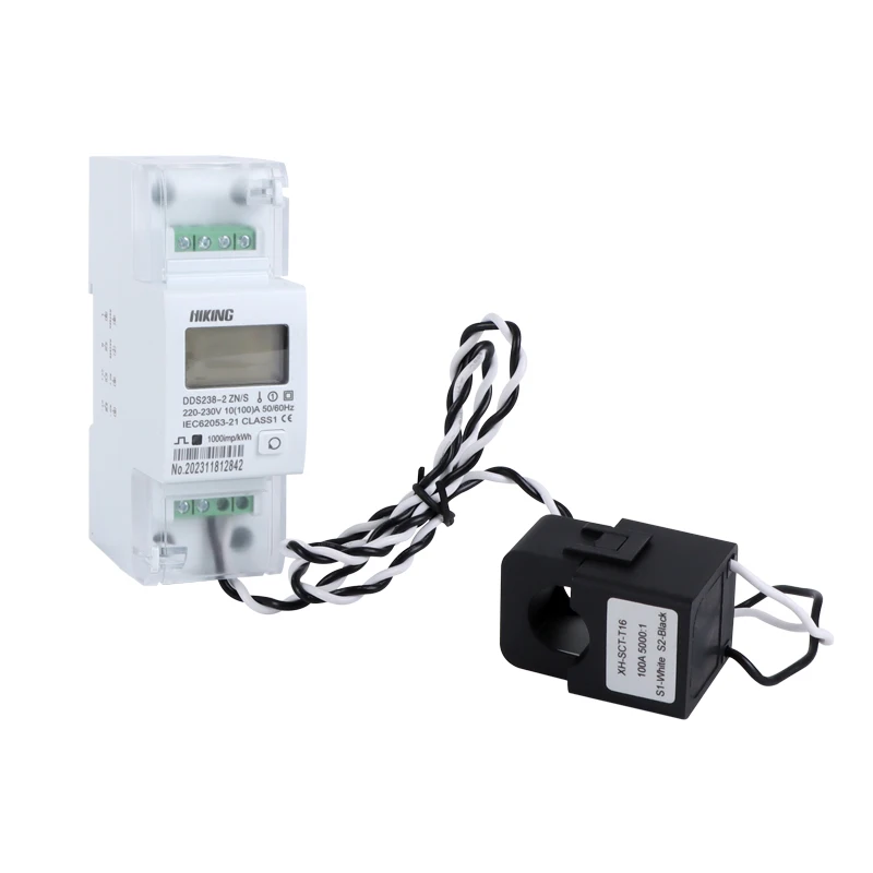 

100A Clamp CT Connect Type Однофазный RS485 Интеллектуальный счетчик энергии MODBUS-RTU счетчик кВтч