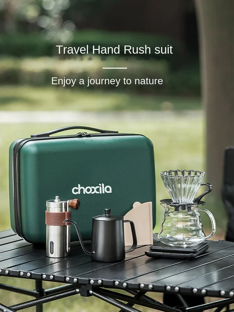 

Choxila hand brewed coffee pot set suitcase gift box camping travel outdoor coffee equipment portable storage