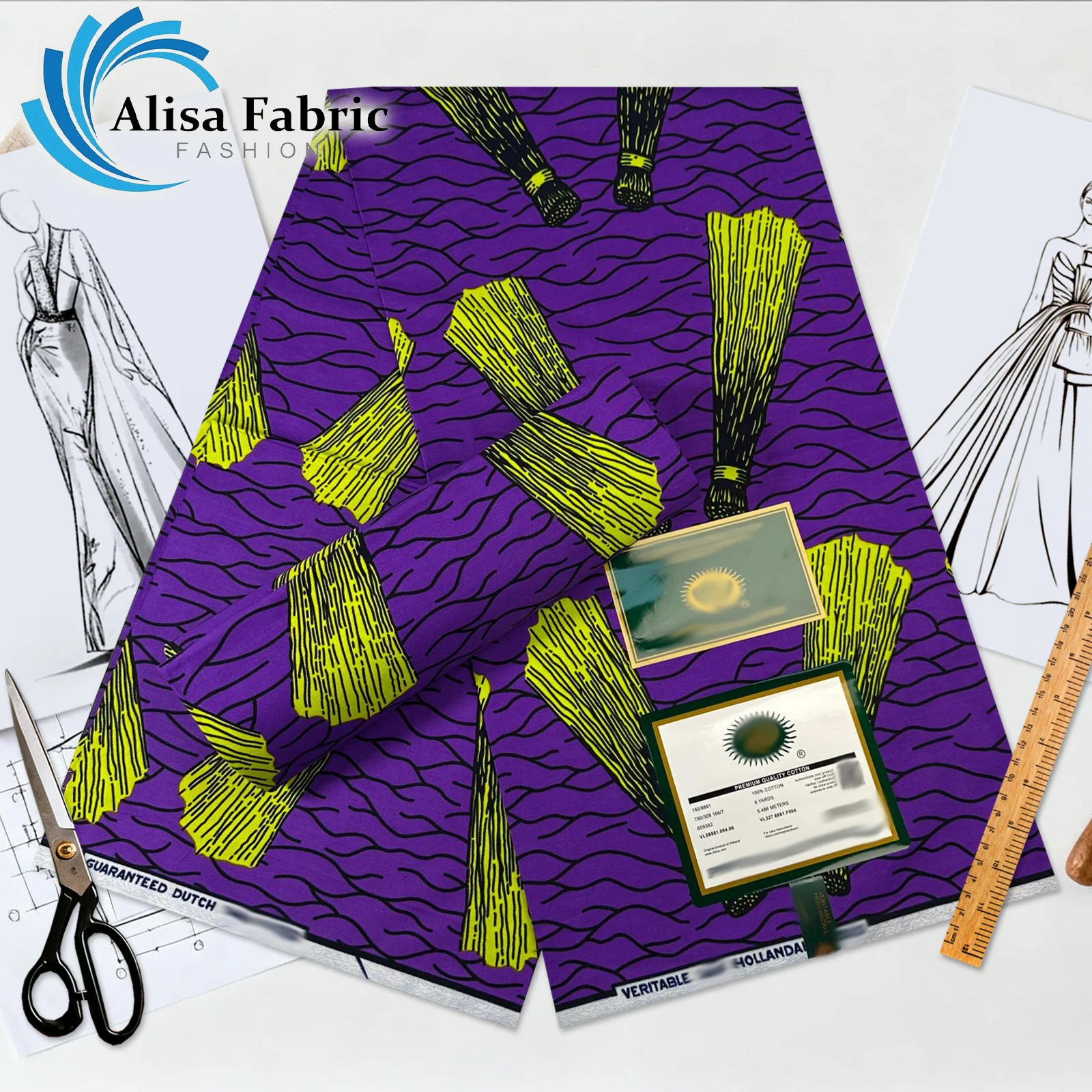 

2025 высококачественная нигерийская ткань 6 ярдов, африканская настоящая гарантированная 100% хлопчатобумажная ткань для мужчин и женщин