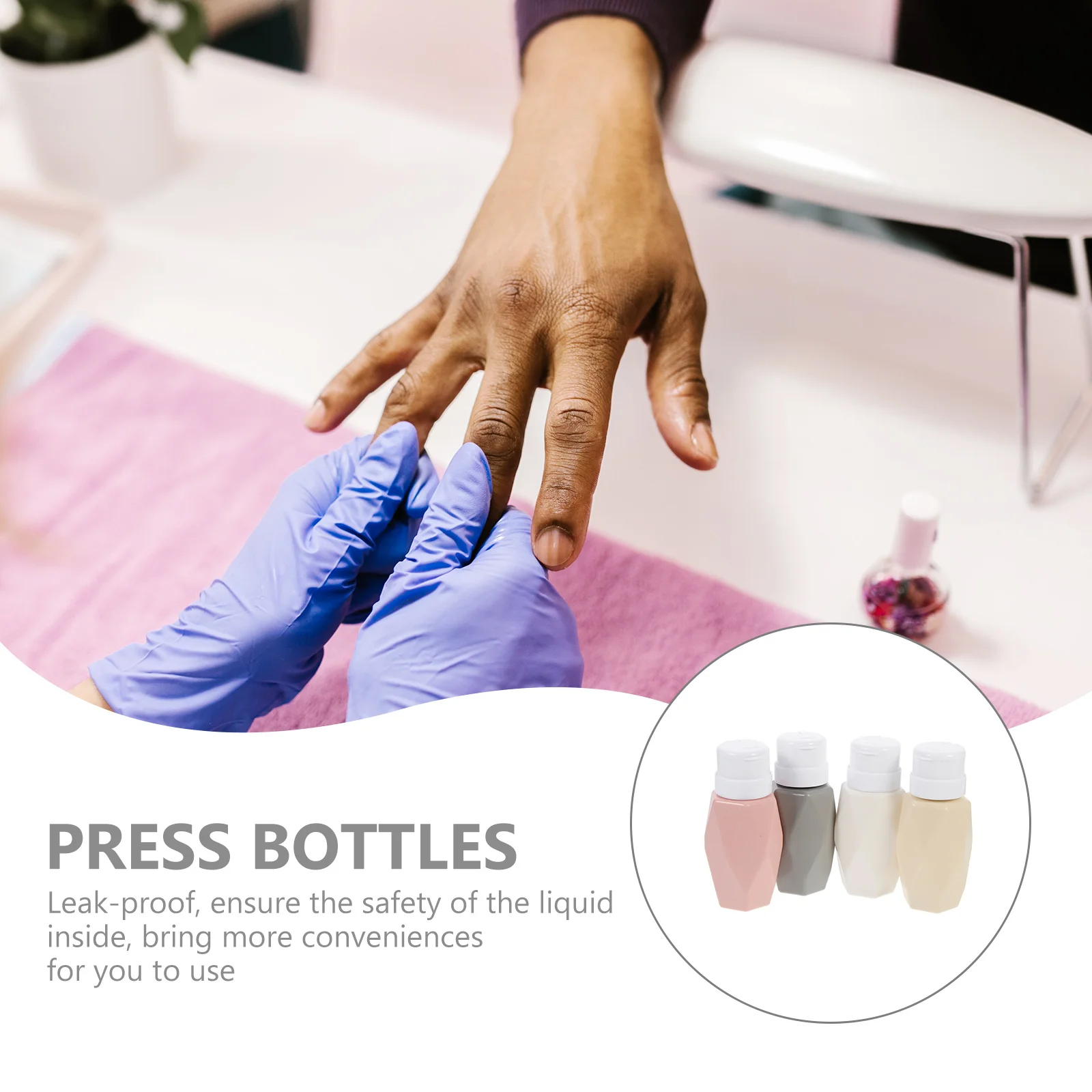 4 قطع من الزجاجات السائلة القابلة لإعادة الاستخدام مع ختم محكم لحلول التنظيف المحمولة لإزالة المكياج #1
