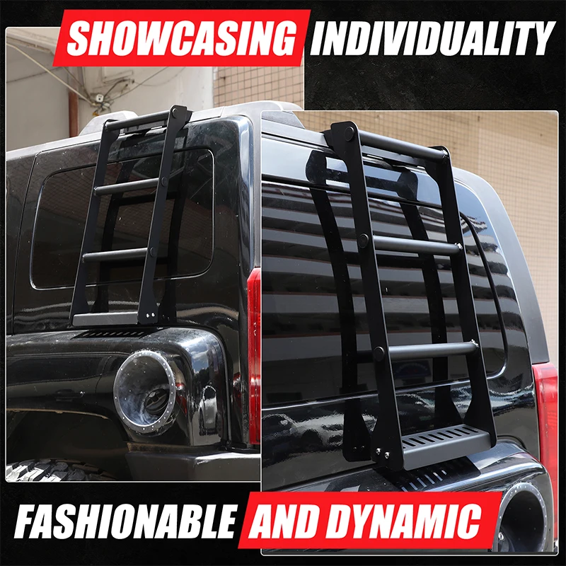 

For Hummer H3 2005-2009 Aluminum alloy black Car Rear Door Tailgate Ladder rear window side ladder car modification accessories