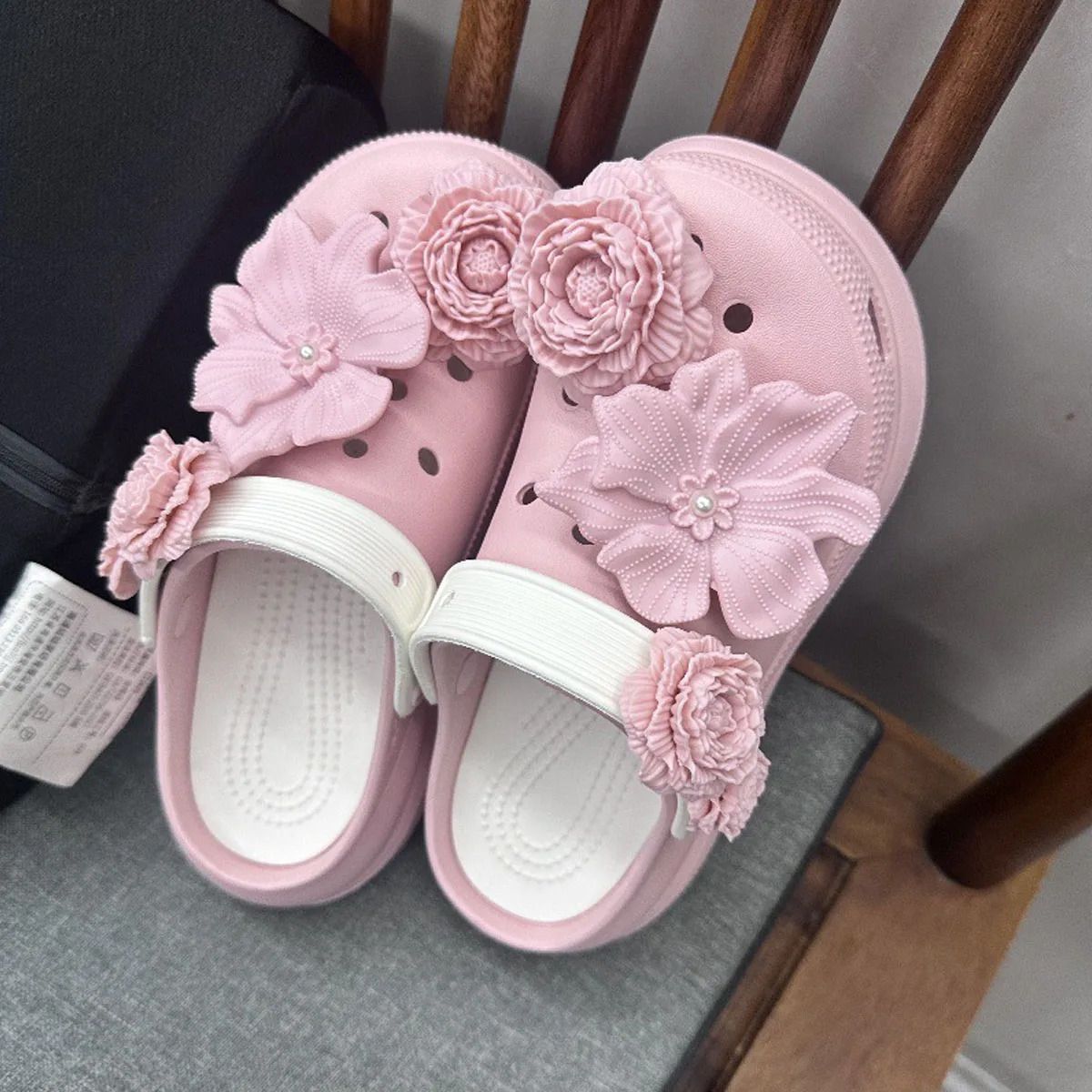 DIY 8 Pcs Fashion Flowers Set  PVC Shoe Charms Accessories Slipper Slide Sandal Garden Shoe Decoration Buckles Girl Women Gifts