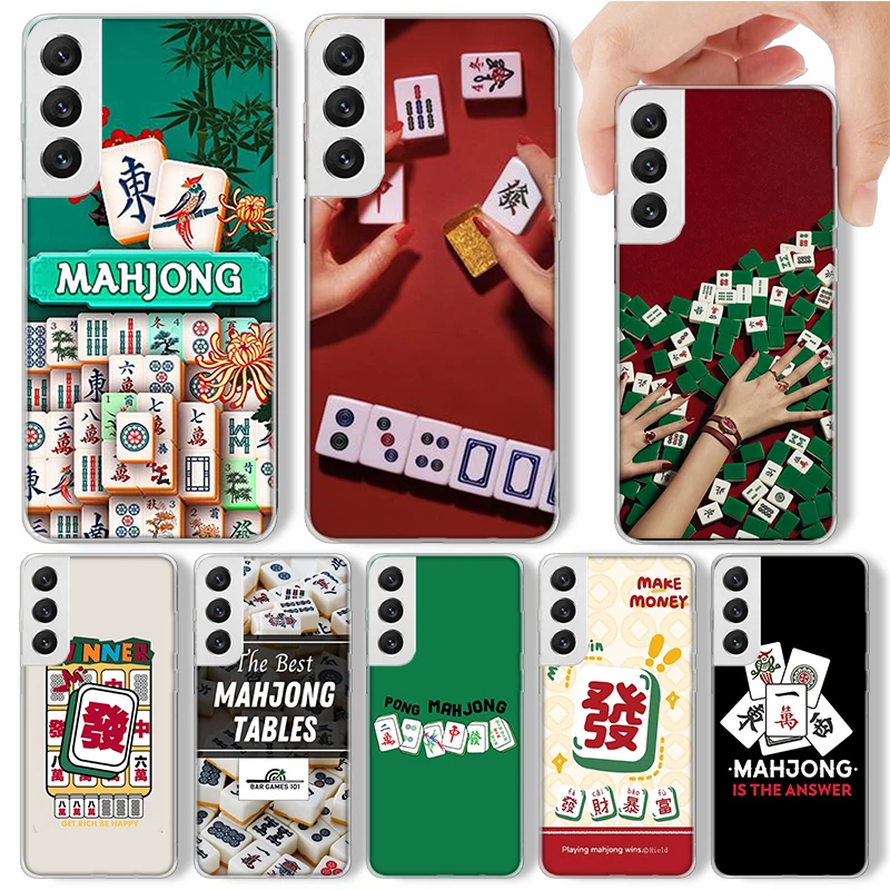 Creative Mahjong Phone Case For Samsung Galaxy M12 M21 M30S M31 M32 M51 M52 Note 8 9 10 20 J4 J6 Plus J8 Soft Silicone Cover