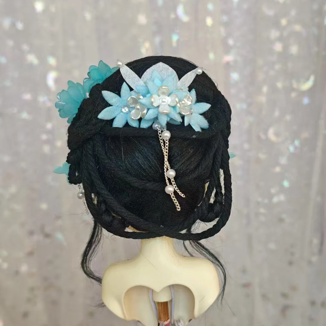 Peluca de muñeca para muñeca BJD 1/4, pelo de muñeca BJD, peluca colorida, muñeca de princesa, peluca de pelo falso adecuada para circunferencia de la cabeza de 17-18cm