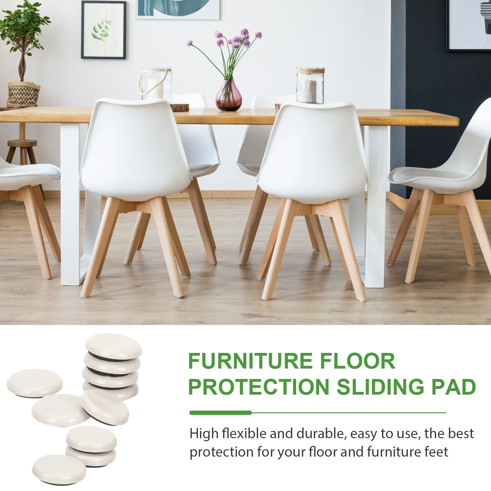 

20pcs Furniture Feet Pads Sliders Soundproof Anti-slip Chair Leg Caps Floor Protectors Table Stool Legs Padding