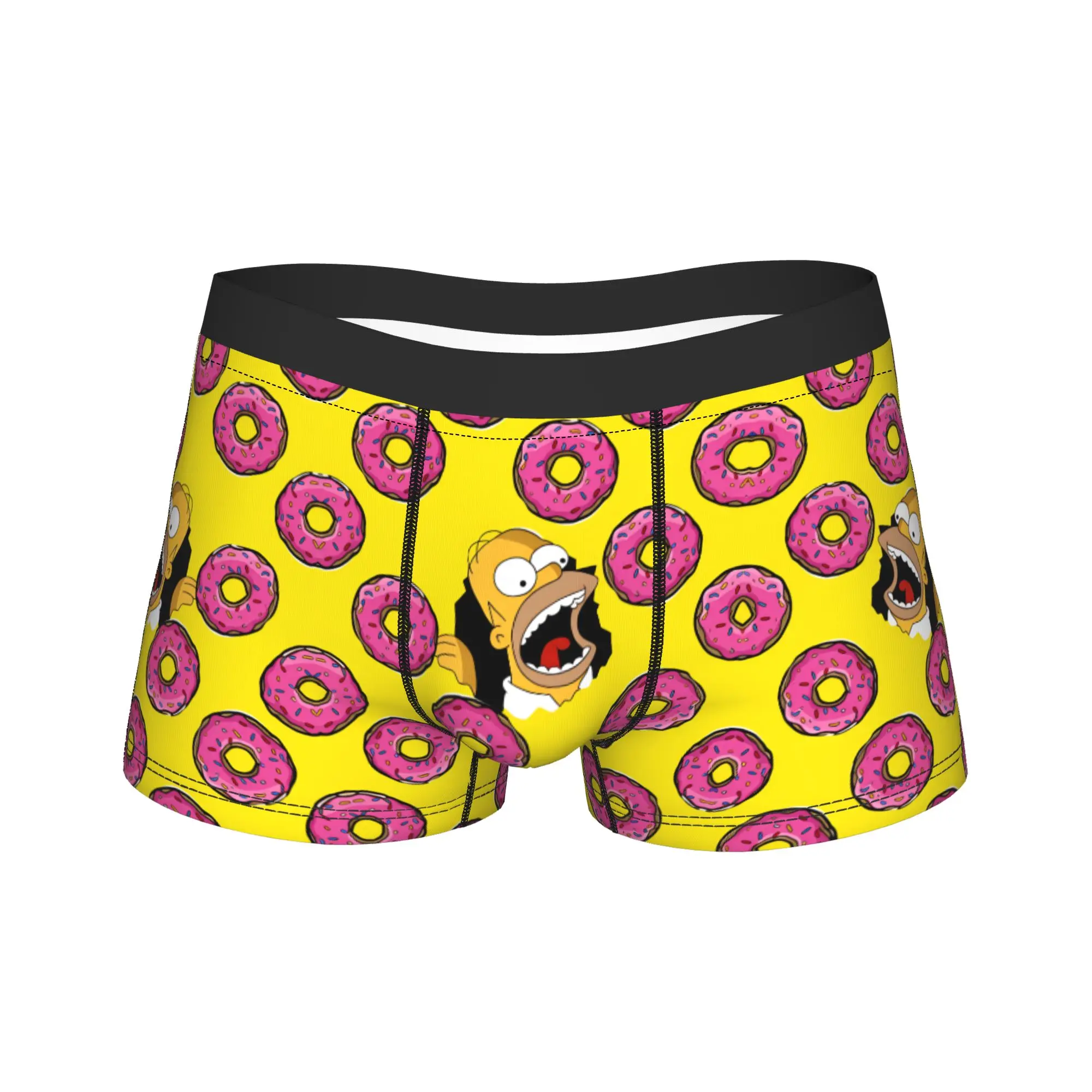 S-Simpsons Donut Pattern Underwear  Soft Trend Panties Design Shorts Briefs For Man Pouch Plus Size Boxer Shorts