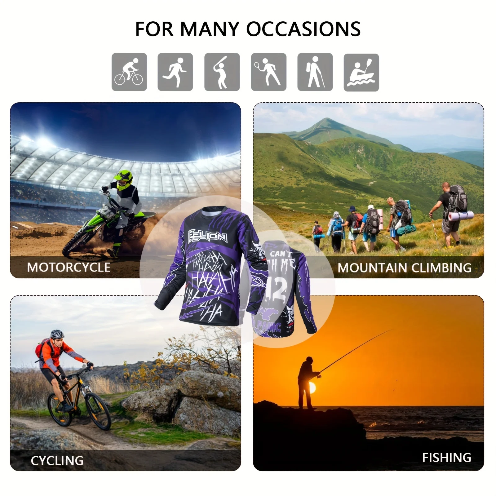 Motorcycle Jersey Wicking Long Sleeved Summer Sweat Absorbing Motorcycle clothing Cycling Shirt For Biking Riding Sports