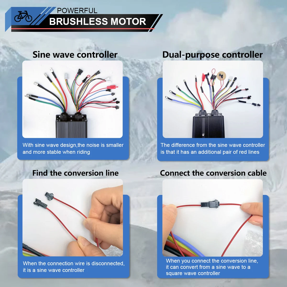 EBIKE Sine to Square Wave conv - огляд і ціна Ebike Conversion Kit 72V 3000W
