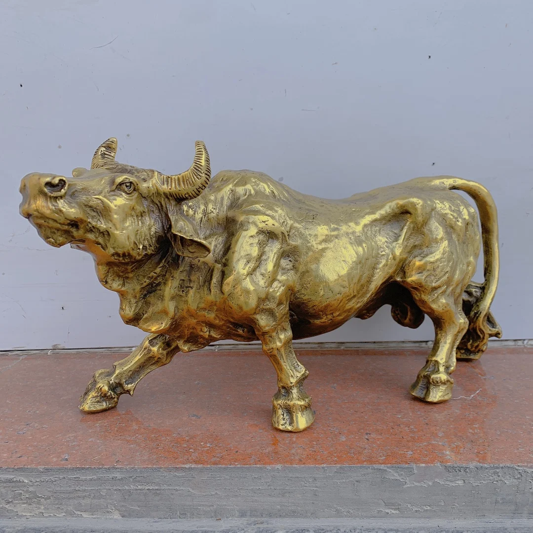 bronze statue Standing Bull Size: Length 33cm, Width 15cm, Height 18cm, Weight 8.24kg