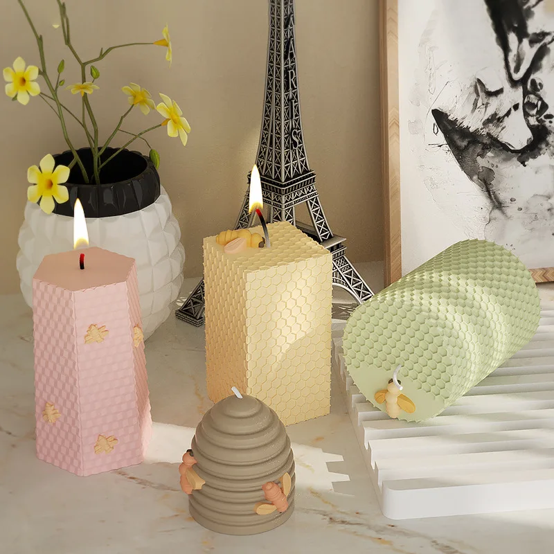 DIY kreatywność plaster miodu silikonowe formy na świece 3D ula świeca zapachowa formy do mydła gipsowa żywica forma do pieczenia Home Art Decor — zdjęcie 7
