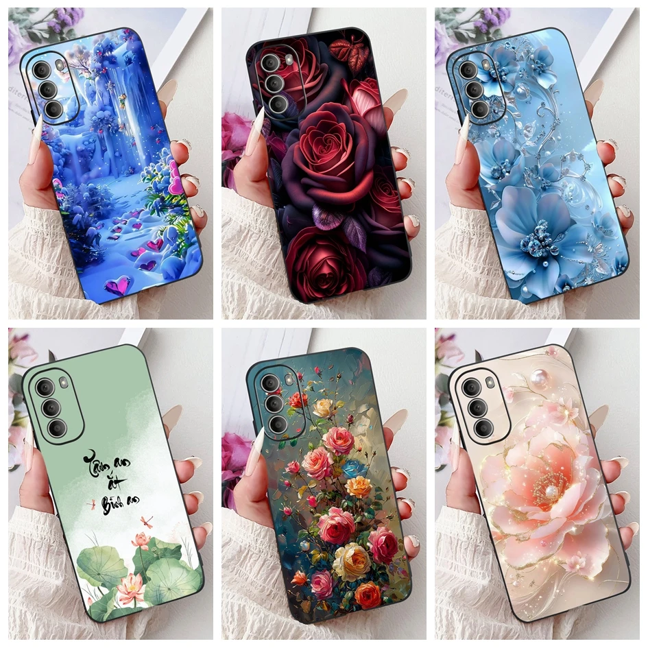 Para Motorola Moto G51 5G funda XT2171-2 XT2171-1 funda nueva elegante flor funda de teléfono de silicona suave para Moto G31 G71 5G G 51 bolsa