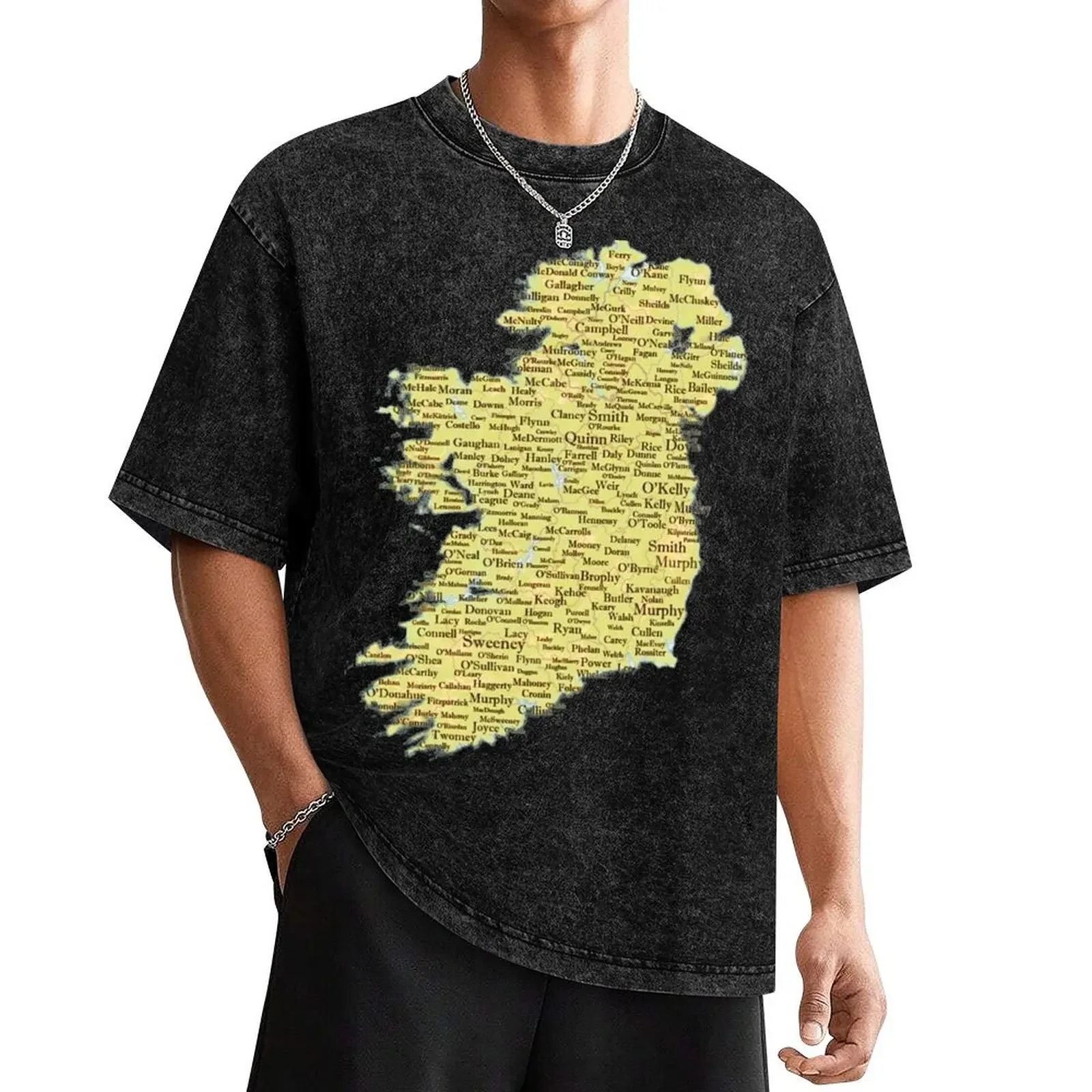 

Ireland Surnames Map Irish Family Names T-Shirt Aesthetic clothing shirts graphic cotton graphic tees oversized t shirt men