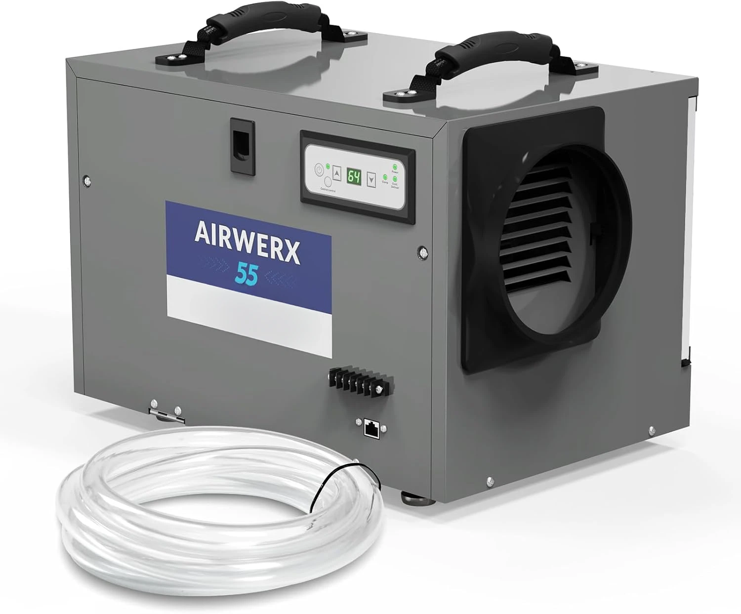 AirWerx 55 Dehumidifier for Crawl Space Basement,120 Pints Commercial Dehumidifier with Continuous Drain Hose, Intellig